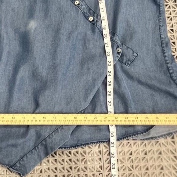 Soft Surroundings Tunic Top Women 3X Blue Asymmetrical Coastal Grandma Lagenlook - Picture 9 of 9